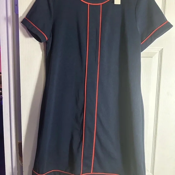 41 Hawthorn XL Navy and Orange Short Sleeved Above Knee Dress - Picture 3 of 8
